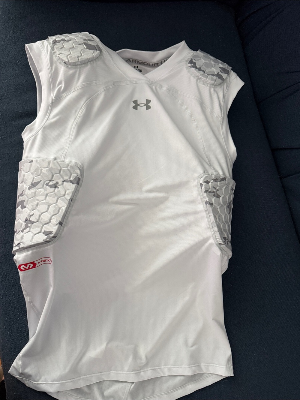 Under Armour White mens' Sleeveless Padded Compression Tank